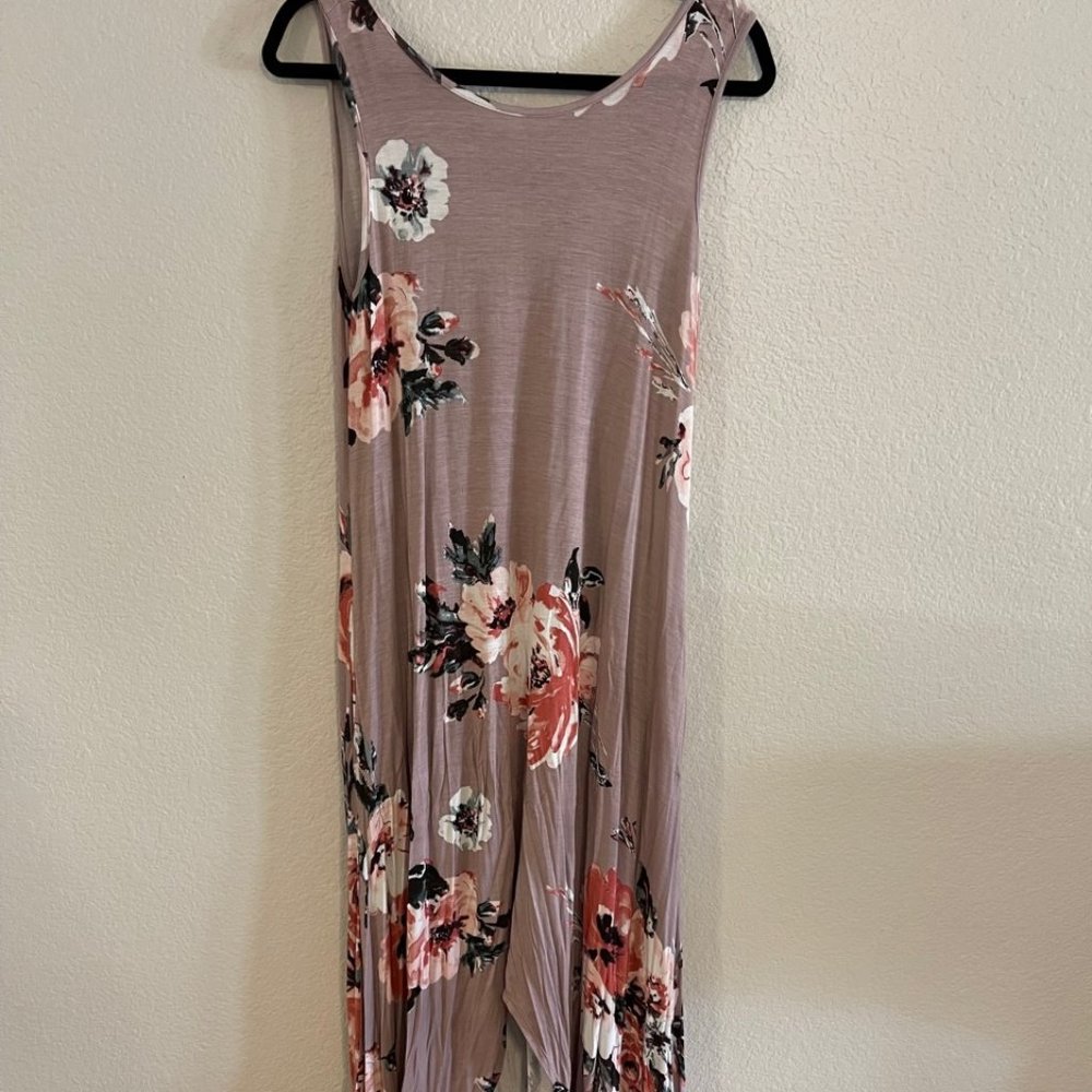 VICI Collection Mauve Kauai Floral Pocketed Maxi Dress, Small
